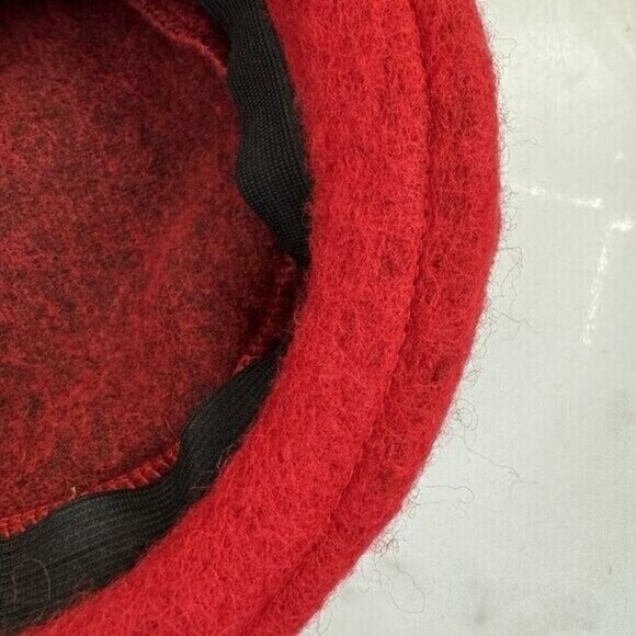 Platania Italy Ladies Red‎ Wool Felt Cloche Hat Vintage Big Flower Downton Abbey main image 12